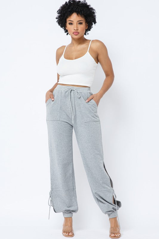 Jogger Pants with Ankle Lace Up