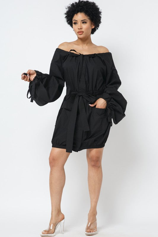 Off Shoulder Shirt Dress