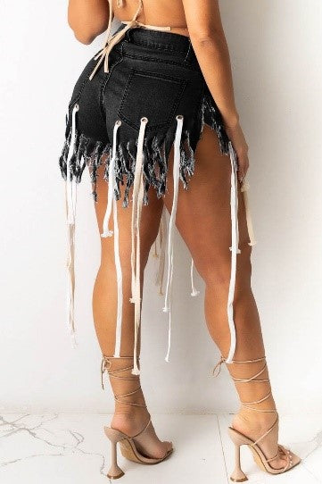 Laced Up Shorts Black - Brooklyn Phoenix Boutique